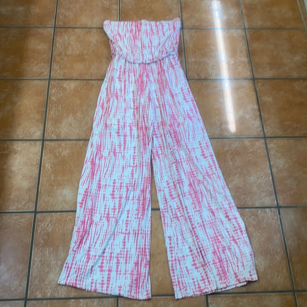 Peach Love California Tie Dye Jumpsuit Sz L